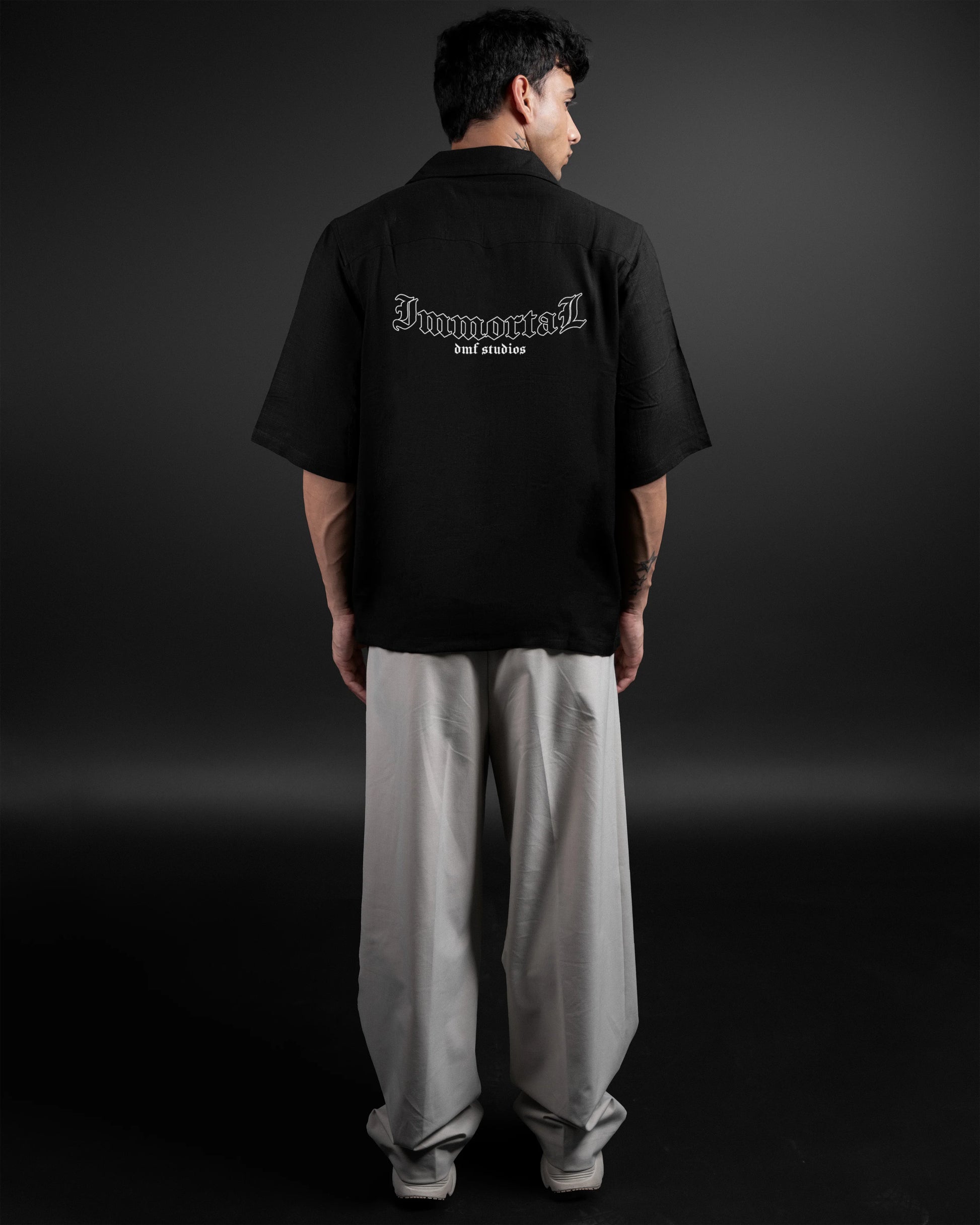 IMMORTAL BLACK UTILITY LINEN SHIRT - DRIPMYFIT