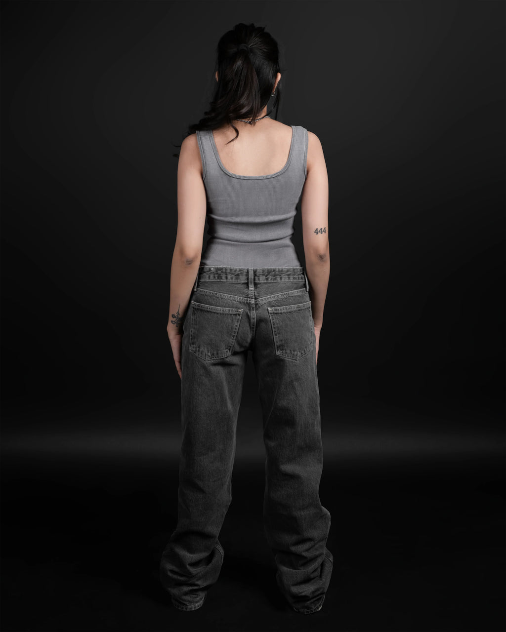 WASHED GREY RIBBED BODYSUIT - DRIPMYFIT