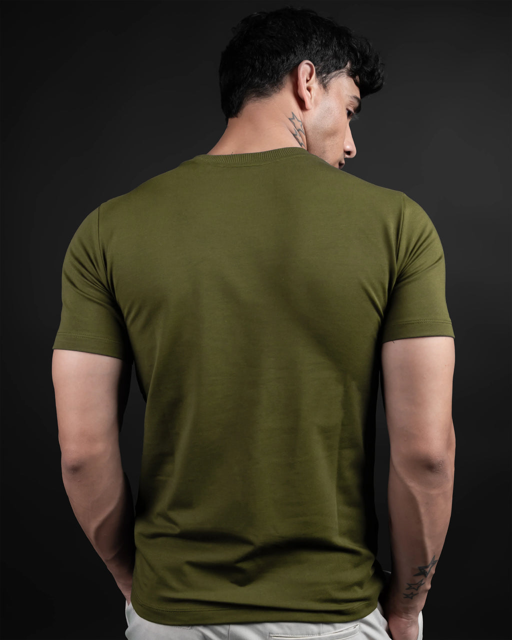OLIVE SUPIMA SLIM FIT T-SHIRT - DRIPMYFIT