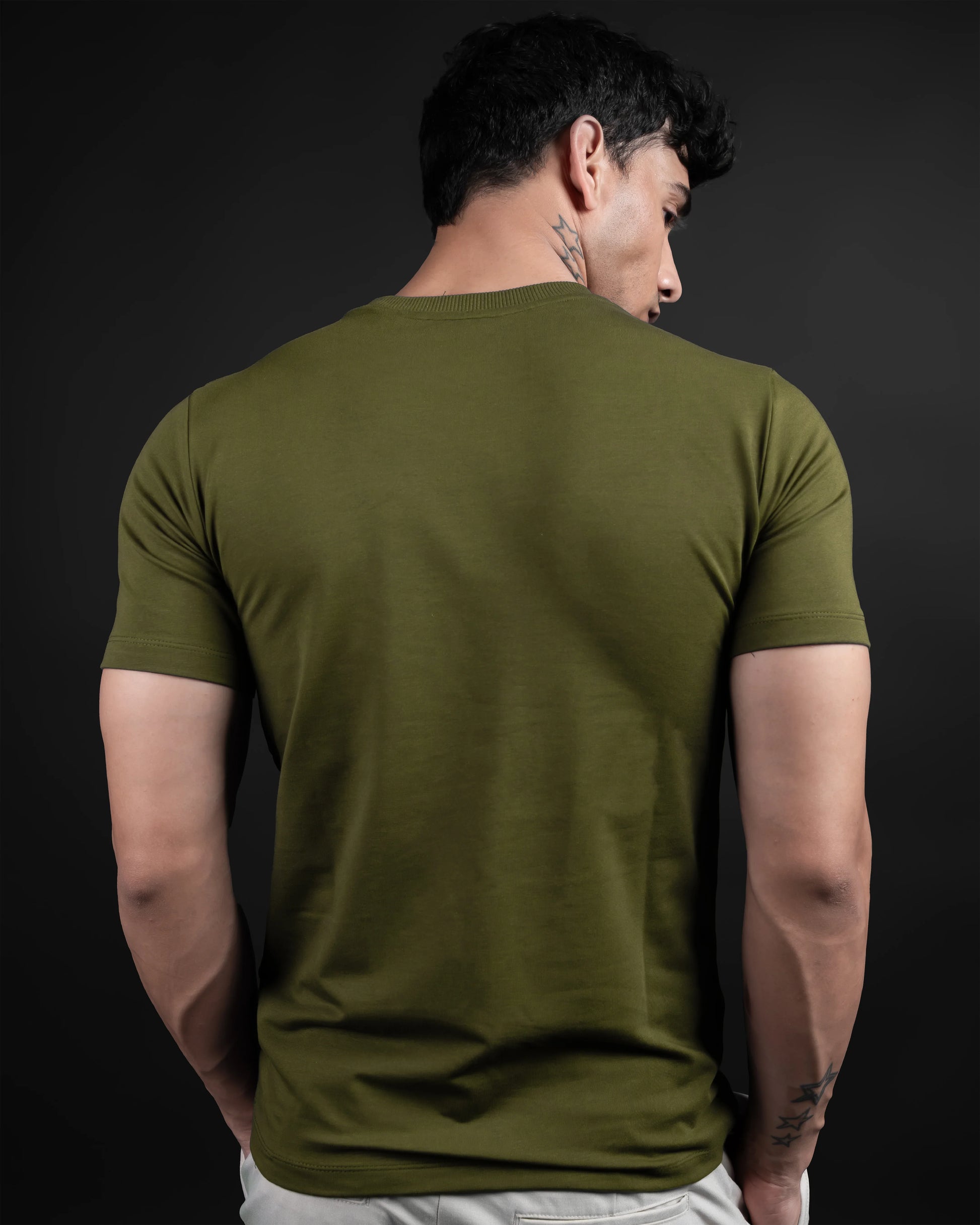 OLIVE SUPIMA SLIM FIT T-SHIRT - DRIPMYFIT