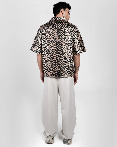 LEOPARD SHORT SLEEVE BOXY FIT SHIRT - DRIPMYFIT
