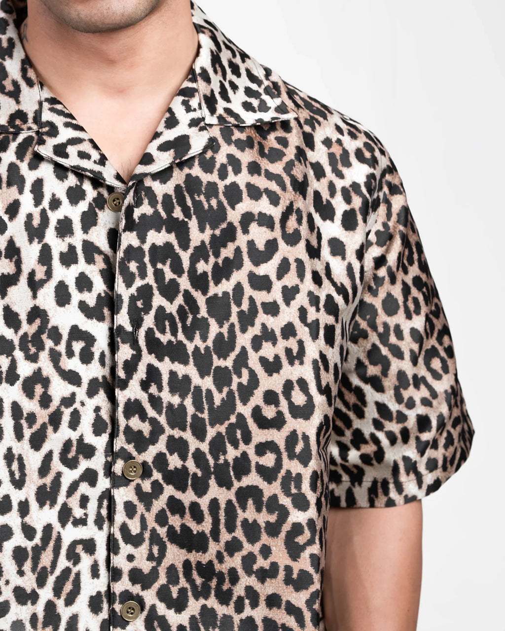 LEOPARD SHORT SLEEVE BOXY FIT SHIRT - DRIPMYFIT