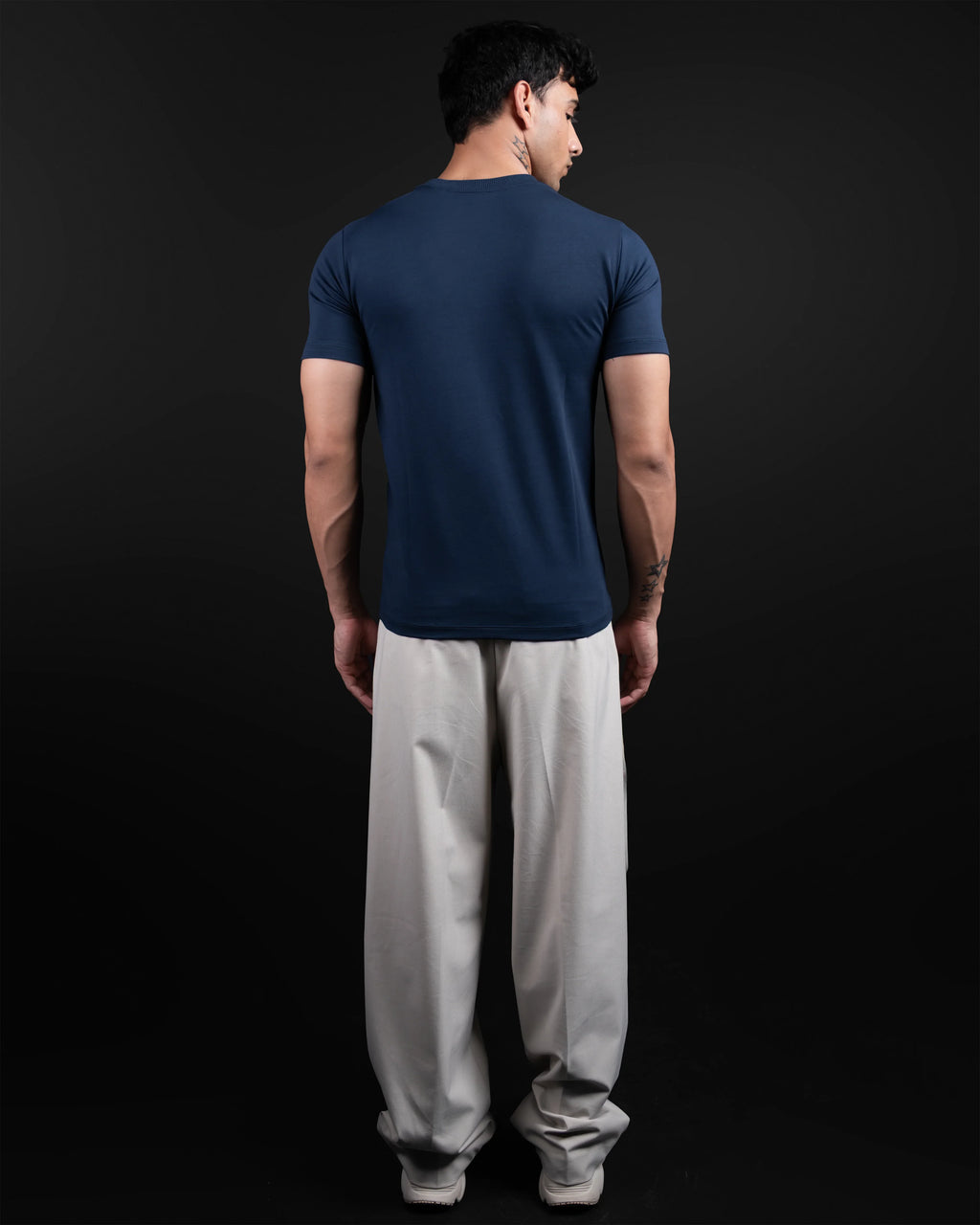 NAVY SUPIMA SLIM FIT T-SHIRT - DRIPMYFIT