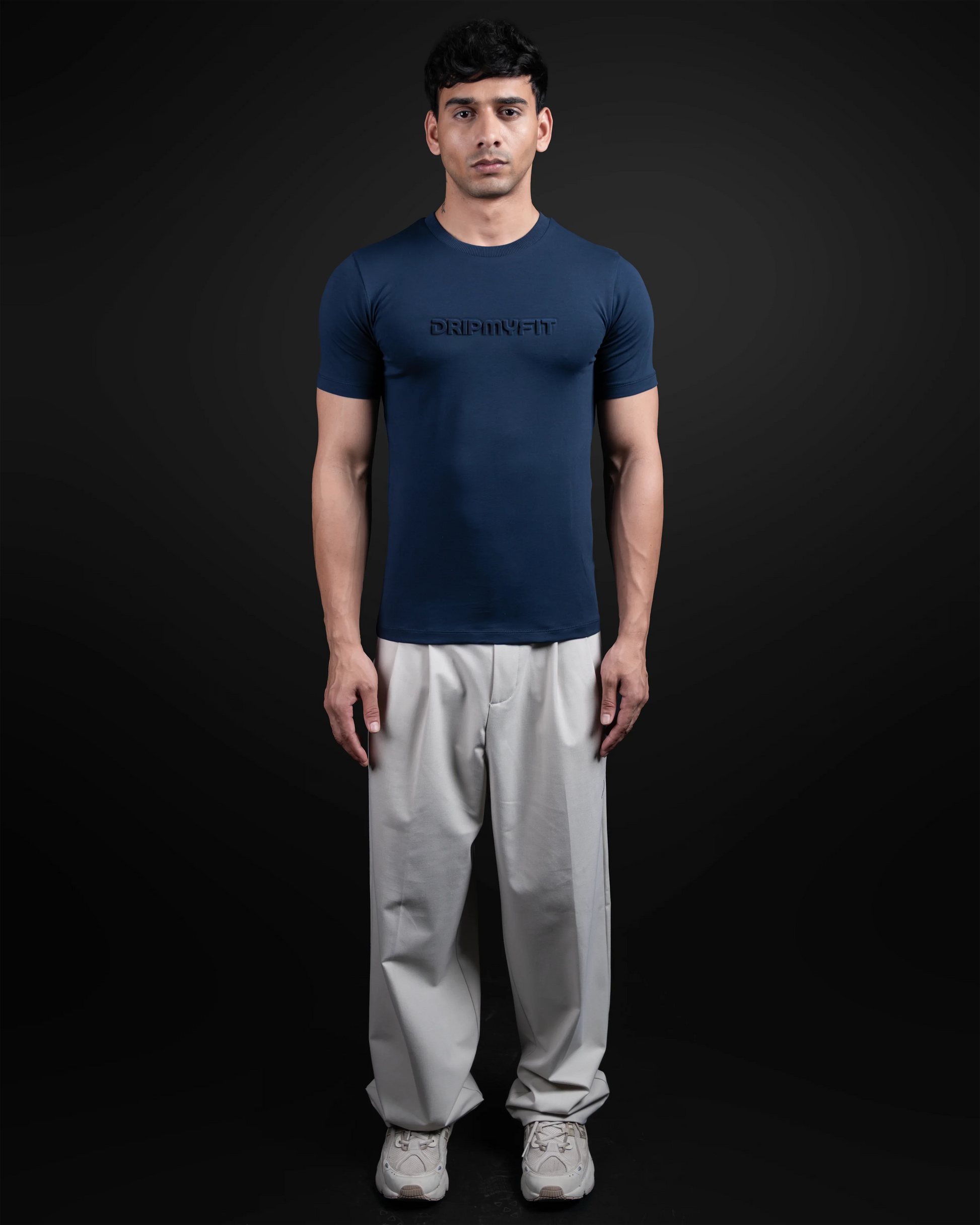 NAVY SUPIMA SLIM FIT T-SHIRT - DRIPMYFIT