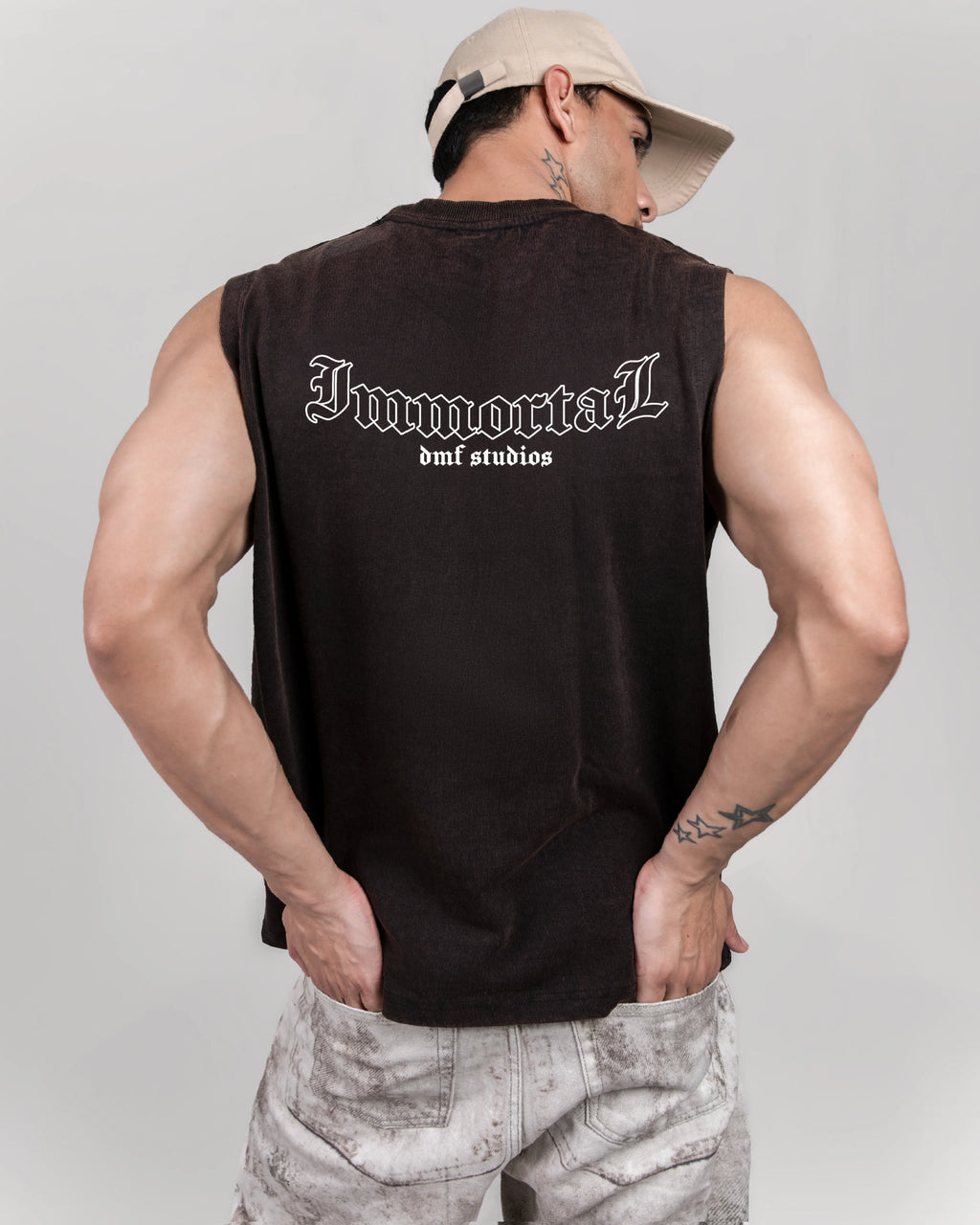 IMMORTAL WASHED BROWN VEST - DRIPMYFIT