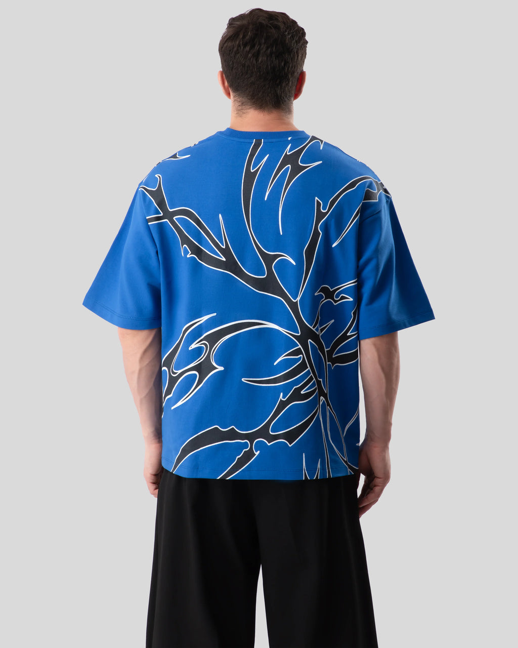 BLUE ABSTRACT OVERSIZED T-SHIRT - DRIPMYFIT