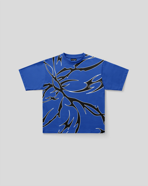 BLUE ABSTRACT OVERSIZED T-SHIRT - DRIPMYFIT