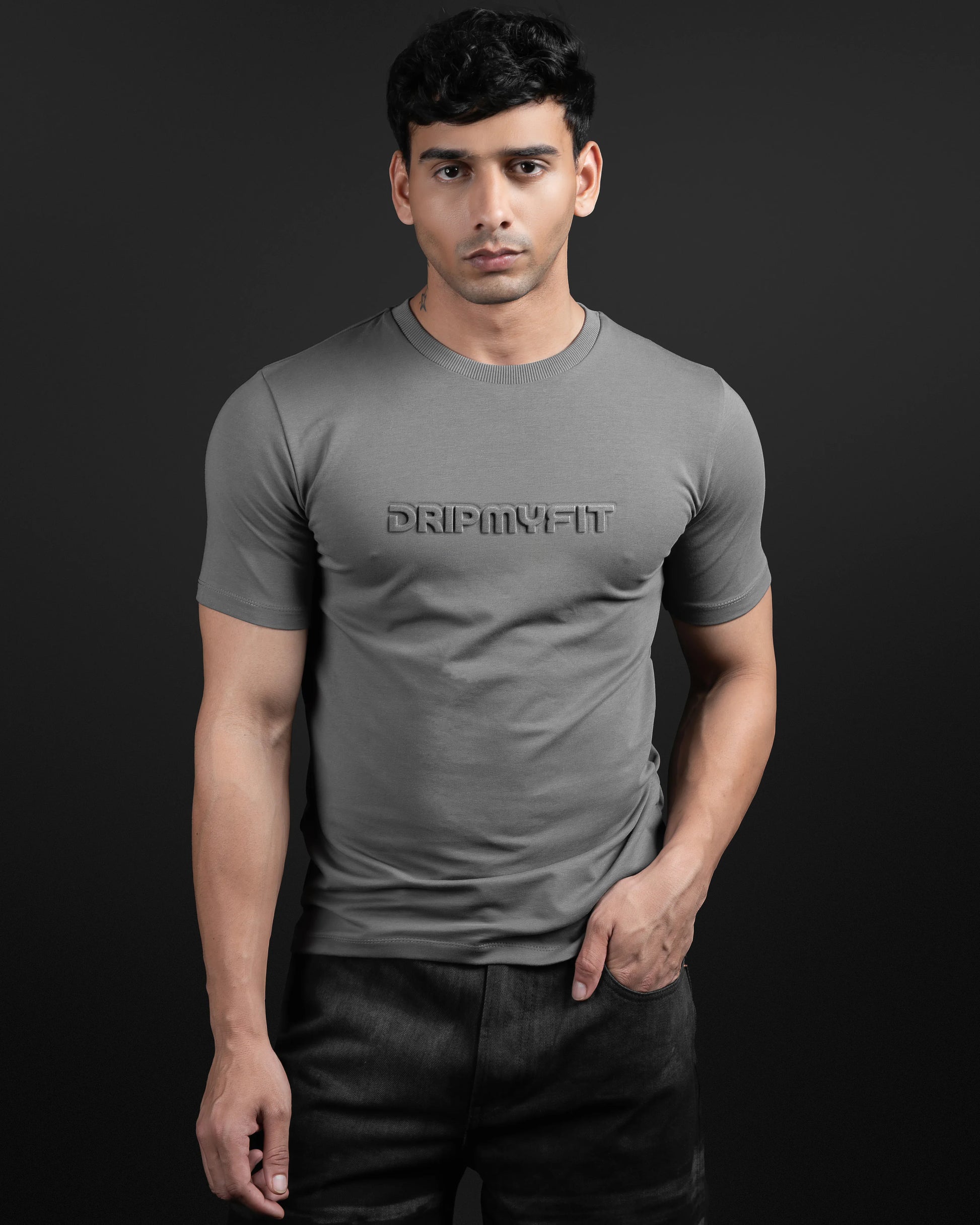 CHARCOL SUPIMA SLIM FIT T-SHIRT - DRIPMYFIT