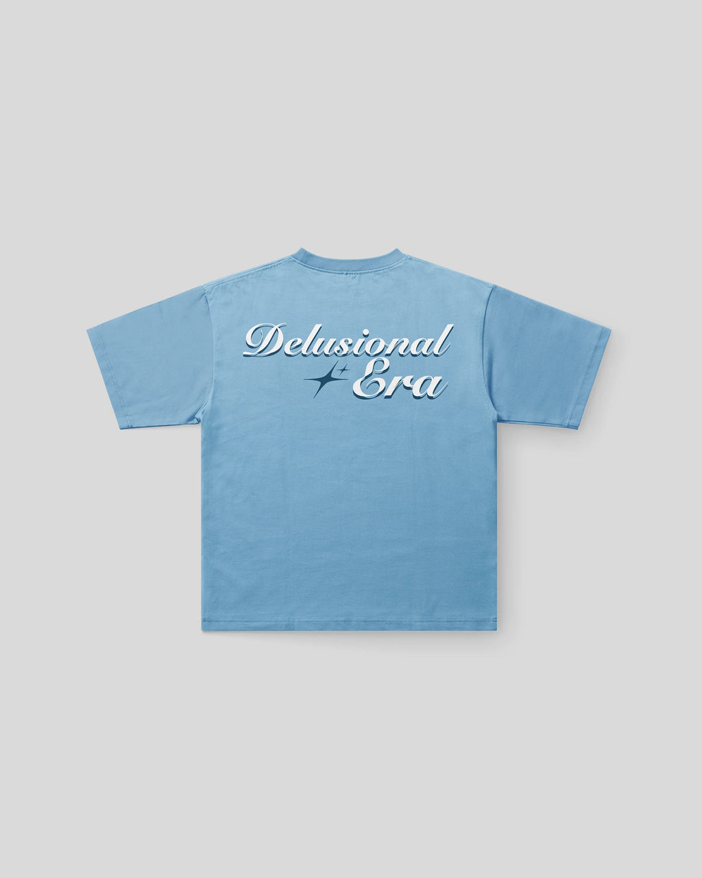 SKY BLUE DELUSIONAL ERA OVERSIZED T-SHIRT - DRIPMYFIT
